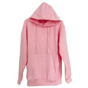 Men Women Plain Winter Fleece Pullover Hoodie Cotton-Blend Sweatshirt-Pink